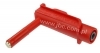 606-MG6.6-IEC3IV-RT czerwony, adapter – przejście bezpieczne gniazdo 4mm/końcówka magnetyczna 5mm (6,6mm), 1kV/kat.III, 600V/kat.IV, 4A
